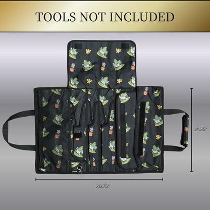 OGRE Roll-Up Garden Tool Bag Only, Heavy-Duty Organizer with 6 Pockets - color: Ogre Print