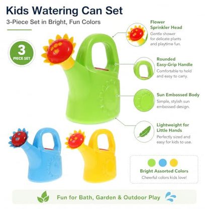 Garneck 3pcs Kids Watering Can Bath Toy Set: Toddler Small Watering Cans for Kids Plastic Garden Water Play Toys Boys Girls Indoor Outdoor Pretend Play Beach Backyard Fun(Random Styles)