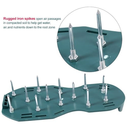 Lawn Aerator Shoes with 26 Spikes – Adjustable 3-Strap or 4-Strap Design for Soil Aeration, Yard and Garden Care(4 Straps) - size: 4 Straps