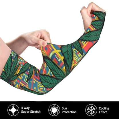 Marijuana Arm Sleeves Cannabis Weed Gardening Sleeves for Women Men - color: Marijuana 069