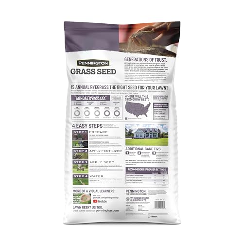 Pennington Annual Ryegrass, Grass Seeds for Lawn, 25 Lb - size: 25 lb
