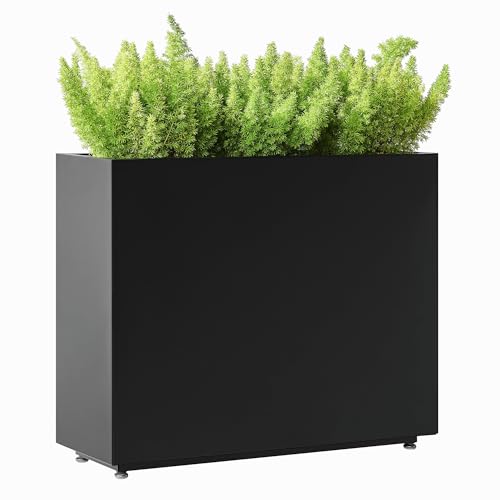 Metal Divider Planter, 30W x 11D x 24H, Black - color: Black, size: 30Wx11Dx24H