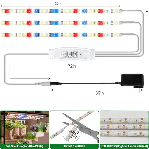 DBFAIRY Grow Strip Lights Plug-in LED Full Spectrum Plant Grow Light Strip