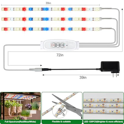 DBFAIRY Grow Strip Lights Plug-in LED Full Spectrum Plant Grow Light Strip