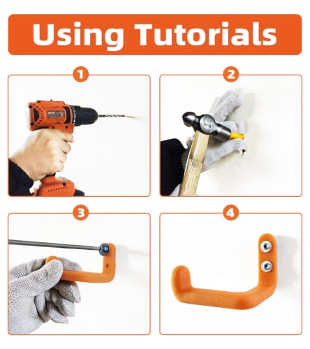 Chainsaw Hanger, 9 Pack Chainsaw Holder Wall Mount, Chainsaw Storage Hook - color: Orange
