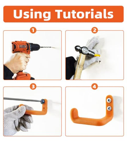 Chainsaw Hanger, 9 Pack Chainsaw Holder Wall Mount, Chainsaw Storage Hook - color: Orange