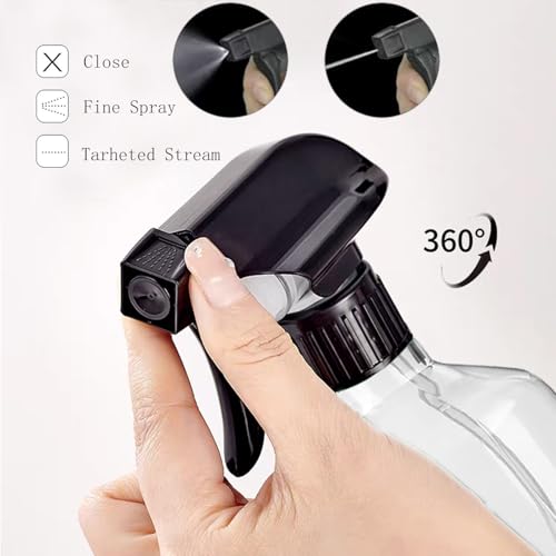2‑Pack Spray Bottles, 10 oz /300ml Leakproof PET Plastic Refillable Bottles - color: Clear