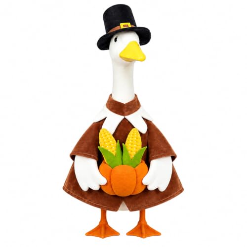 Thanksgiving Porch Goose Outfit for 23" Large Garden Goose Statue - size: B-Thanksgiving