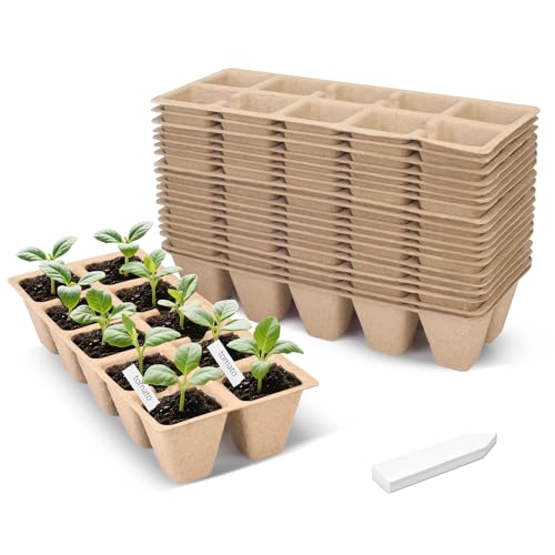 200 Cells Peat Pots, Seed Starter Trays Planting Trays for Seedlings