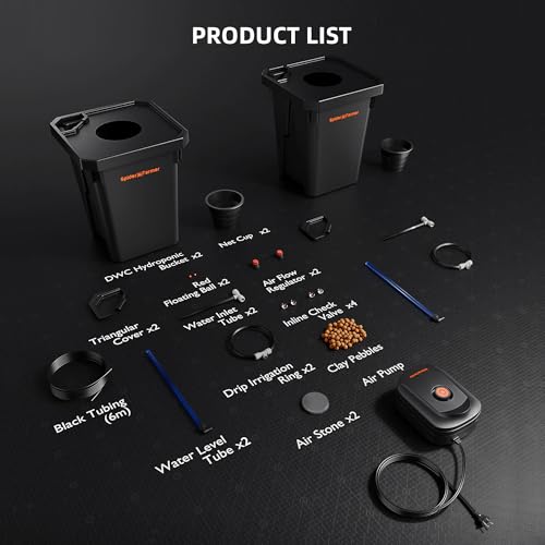 Spider Farmer DWC Hydroponics Growing System Kit 2 Buckets for Indoor Plant - size: 2 Buckets + Top Drip Kit