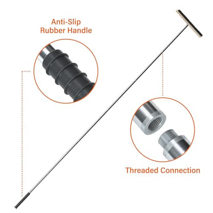 Leaf Roof Brush Cleaning Kit, Stainless Steel Pole (Extends 2ft to 16.5ft), Rake for All Roof Types & Solar Panels