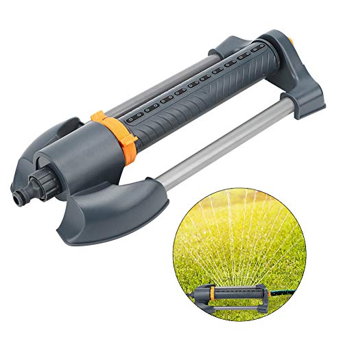 20‑Hole Garden Sprinkler Metal Base Lawn Rotating Oscillating Sprinkler Adjustable Spray Angle