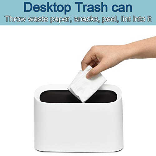 SUBEKYU Mini Countertop Trash Can,Tiny Desktop Trash Can,White 0.4 Gal - color: White 0.4 Gal No Lid