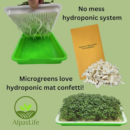 Microgreen Kit - Mister, 2 Sets of Trays, Hydroponic Medium, Organic Seeds - style: Hydroponic Confetti Kit