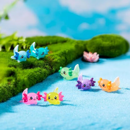 EMiEN 8 Pcs Miniature Hexagonal Salamander Tiny Animals Figurines - color: 8 Pcs Miniature Salamander