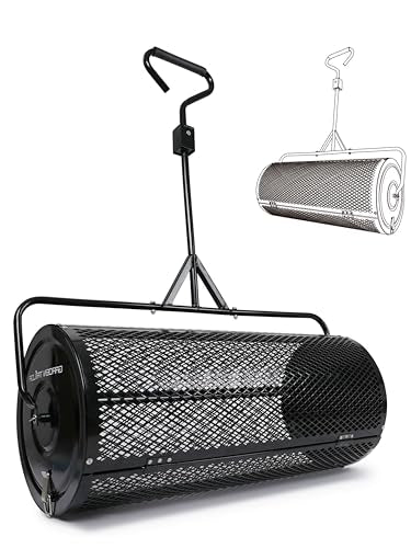 Compost Spreader 36 Inch Towable Peat Moss Spreader - Black - size: 36 Inch