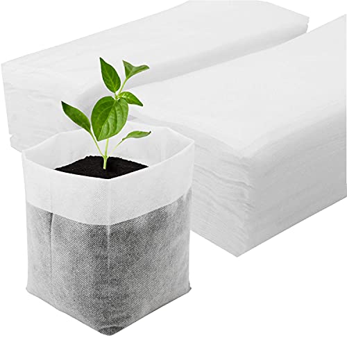 Nursing Growing Pouch, 100pcs 11 x 11.8 in Plant Non-Woven Nursery Bags Large, Fabric Seedling Plant Grow Bags, Seed Starting Planting Growing for Home Garden Supply - color: White, size: 11"x11.8"/Pack of 100
