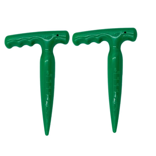 2PCS Garden Dibber Tool for Planting – Long Handle Plastic Seedling Hole Puncher for Nursery Transplanting & Sowing – Garden Seeder Tool for Soil Digging & Seed Starting