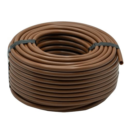 DIG B38100PB 100’ ¼” Polyethylene Tubing (.170 ID x .250 OD) | Blank Tubing for Drip Irrigation | Durable, UV-Resistant Feeder Line for Gardens, Landscaping, Irrigation Projects (Brown)