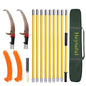 Manual Pole Saw 30 FT Extendable Tree Pruner High Branches Trimming for Pruning Palms and Shrubs with Long Handle (Yellow) - color: Yellow