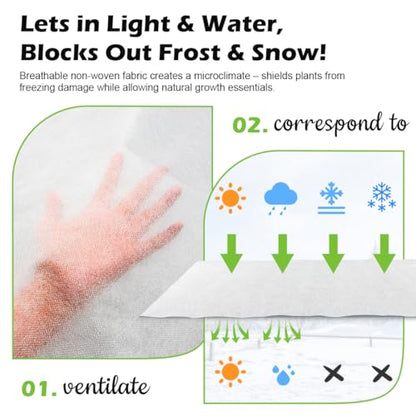 Frost Blanket for Outdoor Plants, Plant Covers Freeze Protection 10x100 Ft - size: 10 x 100Ft