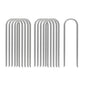 AAGUT U Shaped Garden Stakes 12 Inch, Galvanized Landscape Staples for Tube - size: 12" x 100 Pcs