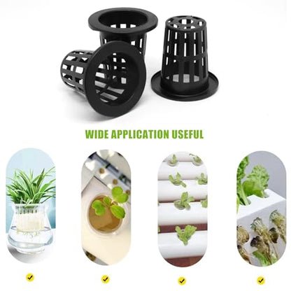 2.75 Inch Garden Plastic Slotted Mesh Cups Pots, Round Net Cups Plant Net Pot Bucket Basket for Hydroponics (100Pcs) - color: 100pcs, size: 2.75 Inch