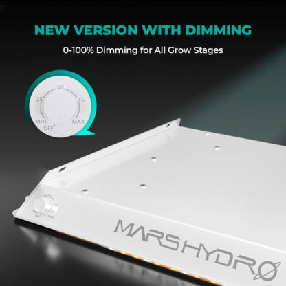MARS HYDRO 100W TS600 2x2ft Dimmable LED Grow Lights for Indoor Plants - size: 15.7" × 12.2"
