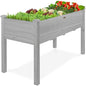 Best Choice Products 48x24x30in Raised Garden Bed, Elevated Wood Planter Box Stand for Backyard, Patio, Balcony w/Bed Liner, 200lb Capacity - Gray - color: Gray, size: 48x24x30in