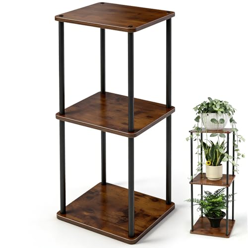 Vigordream Plant Stand Indoor Tier Metal Wood Plant Shelf for Muti Pots - size: 34 INCH