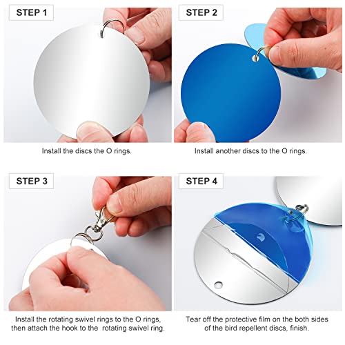 XPCARE Bird Scare Discs Set, 48 Pcs Reflective Double-Sided Bird Reflectors - size: 48 Packs