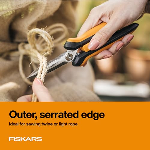 Fiskars 8" SoftGrip Pruning Shears, Multipurpose Garden Snips with Sheath, Multipurpose (Pack of 6) - style: Snips (Pack of 6)