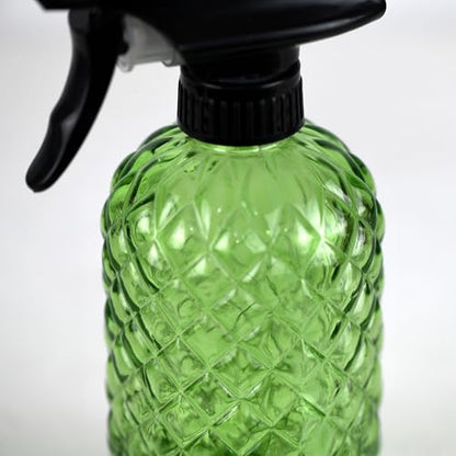 12Oz Glass Plant Spray Bottle with Black Plastic Top Pump - color: Green