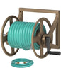 Artigarden Garden Hose Reel Wall Mounted, Outdoor Heavy Duty Powder Coated Metal Water Hoses Holder Winder Holds 125 ft 5/8" Hoses with 3.9ft Leader Hose, Stainless Steel Connector for Outside, Brown - color: Brown