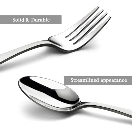 HornTide 16-Piece Flatware Sets Dinner Knife Fork Spoon Teaspoon, 4-Piece Place Setting Service for 4 Person Stainless Steel Mirror Polishing, Ideal for Home, Kitchen and Restaurant - size: 16-Piece Pack