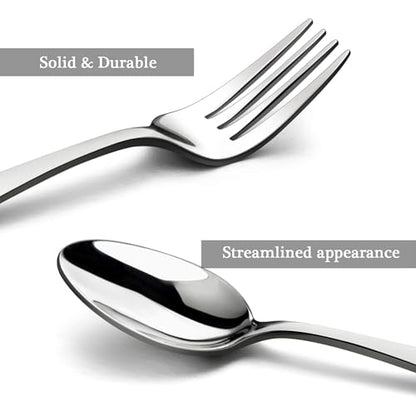 HornTide 16-Piece Flatware Sets Dinner Knife Fork Spoon Teaspoon, 4-Piece Place Setting Service for 4 Person Stainless Steel Mirror Polishing, Ideal for Home, Kitchen and Restaurant - size: 16-Piece Pack