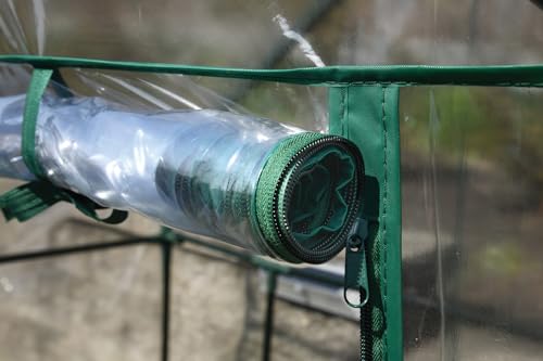 Miracle-Gro Walk-in Greenhouse, Removable Shelves, Transparent, 4'8"x29" - size: 4'8" x 29" x 6'5" - Translucent