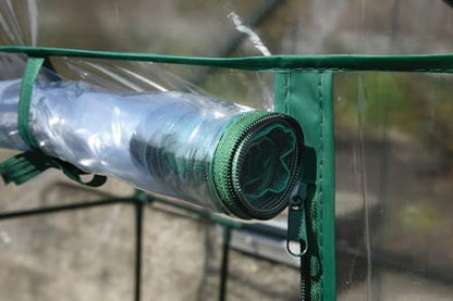 Miracle-Gro Walk-in Greenhouse, Removable Shelves, Transparent, 4'8"x29" - size: 4'8" x 29" x 6'5" - Translucent