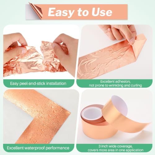 1 Pcs Copper Tape for Slugs and Snails, 3 in X 33 ft - size: 3 Inch X 33 ft