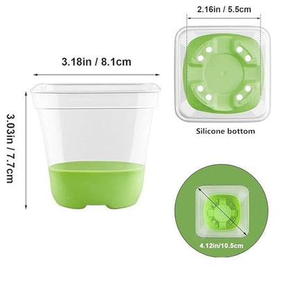 6pcs Seed Starter Tray, Silicone Seeding Starter with Pop-Out Cells - size: 6 PCS Green