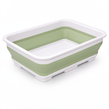 Goderewild Collapsible Dish Pan, 10L (2.6 Gal) Foldable Sink Tub - color: Green