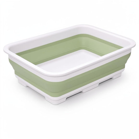 Goderewild Collapsible Dish Pan, 10L (2.6 Gal) Foldable Sink Tub - color: Green