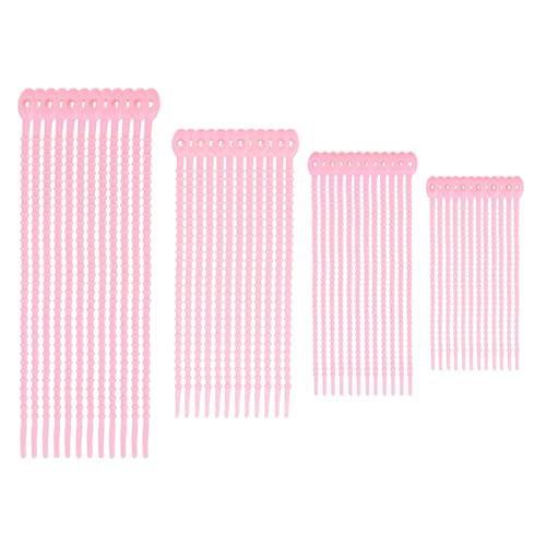 M METERXITY 48-Pack Adjustable Plant Ties, 4.7/5.9/6.7/8.2 Inch Silicone Flexible Multi-Function Garden Twist Tie for Crafts/Gift Wrapping/Gardening Plants, Reusable Support Twine [Pink] - color: Pink