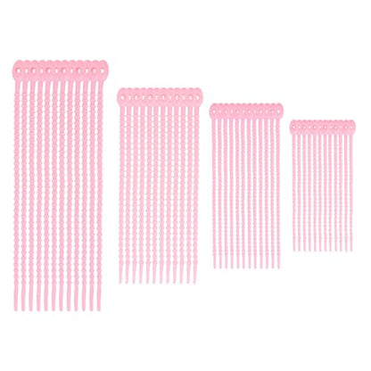 M METERXITY 48-Pack Adjustable Plant Ties, 4.7/5.9/6.7/8.2 Inch Silicone Flexible Multi-Function Garden Twist Tie for Crafts/Gift Wrapping/Gardening Plants, Reusable Support Twine [Pink] - color: Pink