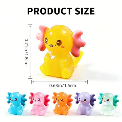 shixinhui 30Pcs Mini Resin Axolotl Figures, Tiny Animal Figurines to Hide