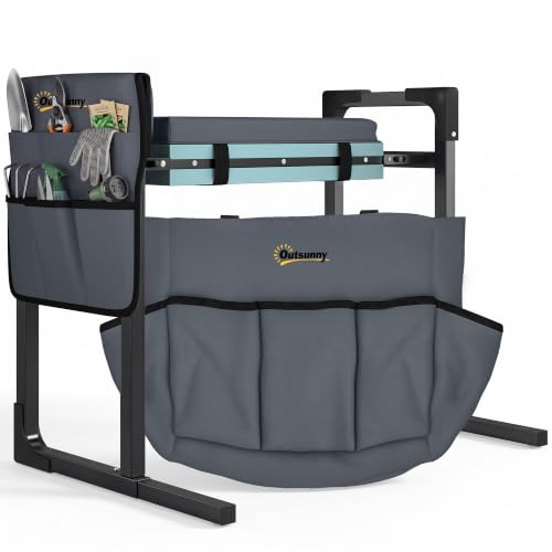 Outsunny Garden Kneeler and Seat 330lbs Heavy Duty Foldable Garden Stool
