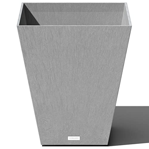 Veradek Pure Series Nobleton Planter - Tapered Square Outdoor Planter - color: Gray, size: 22 inch