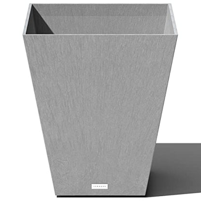Veradek Pure Series Nobleton Planter - Tapered Square Outdoor Planter - color: Gray, size: 22 inch