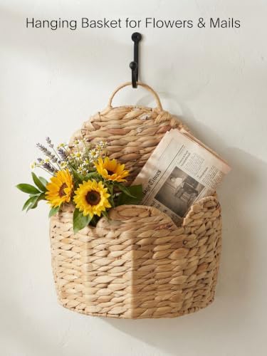 Hanging Door Basket,Scalloped Wall Baskets for Front Door- L - size: Large