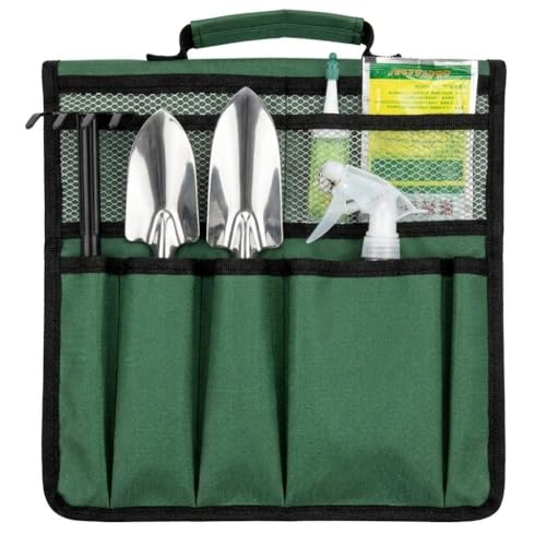 Kneeler Tool Bag – 600D Oxford Cloth Storage Pouch Hanging Organizer with Multiple Pockets for Gardening Tools, Yard Work Organizer,(13x11.81inch)